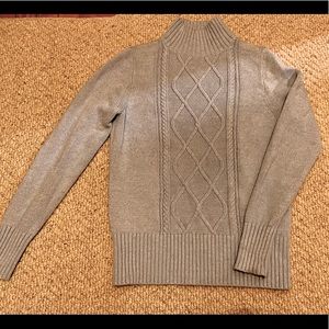 J Crew cotton cableknit turtleneck - light blue